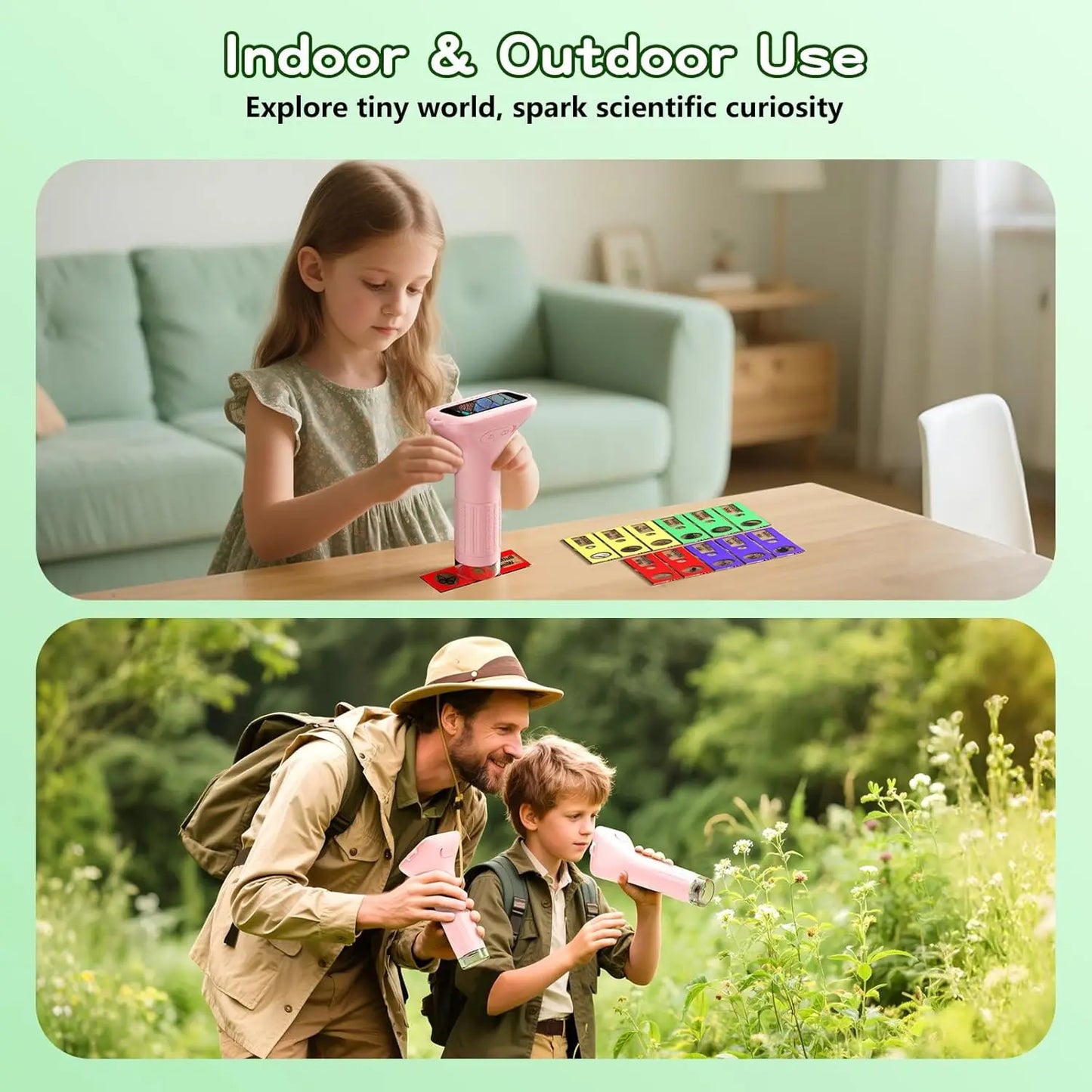 1000X 1080P 2inch screen Digital Handheld Kids Microscope, Mini