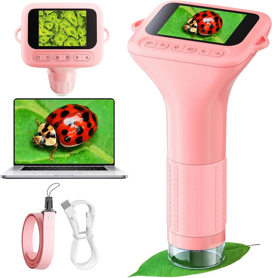 1000X 1080P 2inch screen Digital Handheld Kids Microscope, Mini