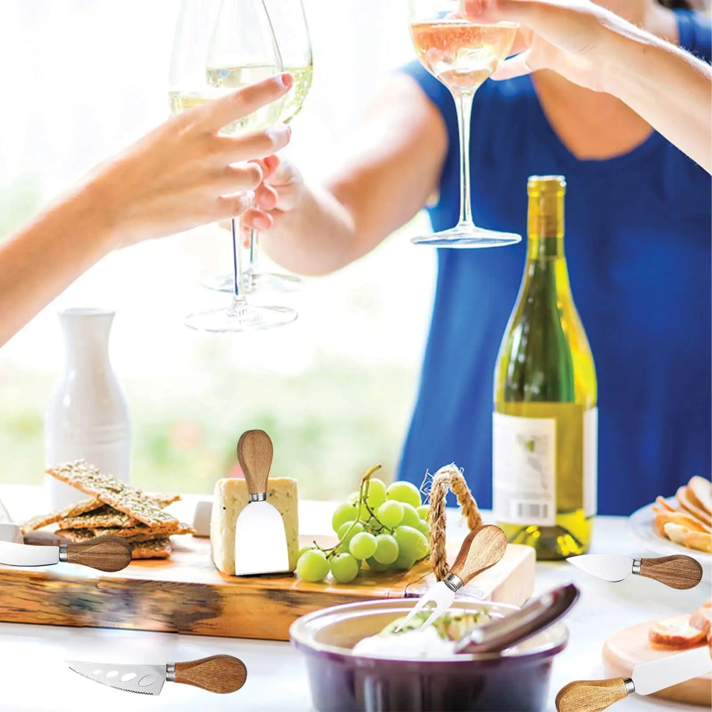 6-Piece Cheese Knives Set for Charcuterie Boards and Cutlery,