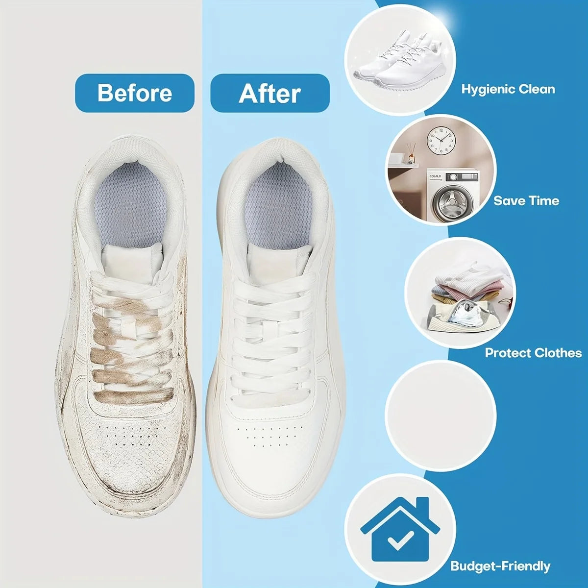 Fluffy Fiber 360° Surround Cleaning Shoe Washing Bag - Reusable