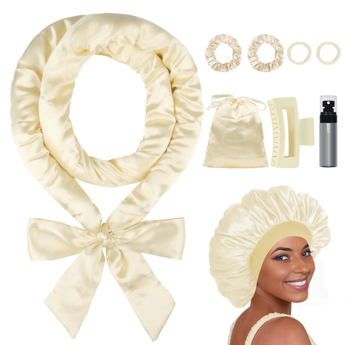 Satin Heatless Curling Set Heatless Curls Overnight Hair Curler 70" No