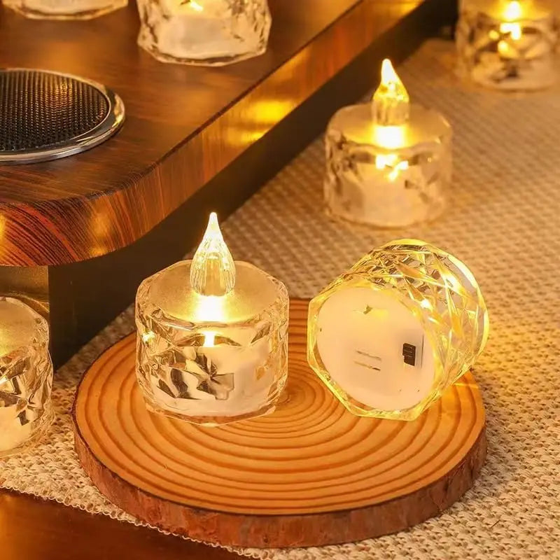 Flameless LED Light Candle LED Crystal Candle Light Transparent Shell