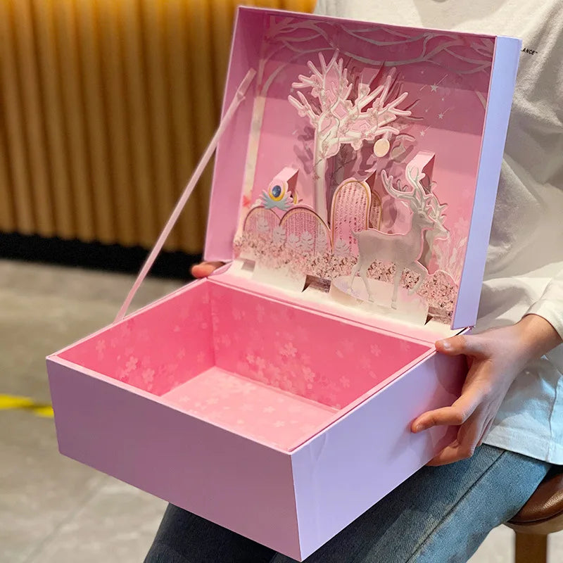 3D Relief Stereo Reuseable Luxury Gift Box Set Birthday Gift Box for