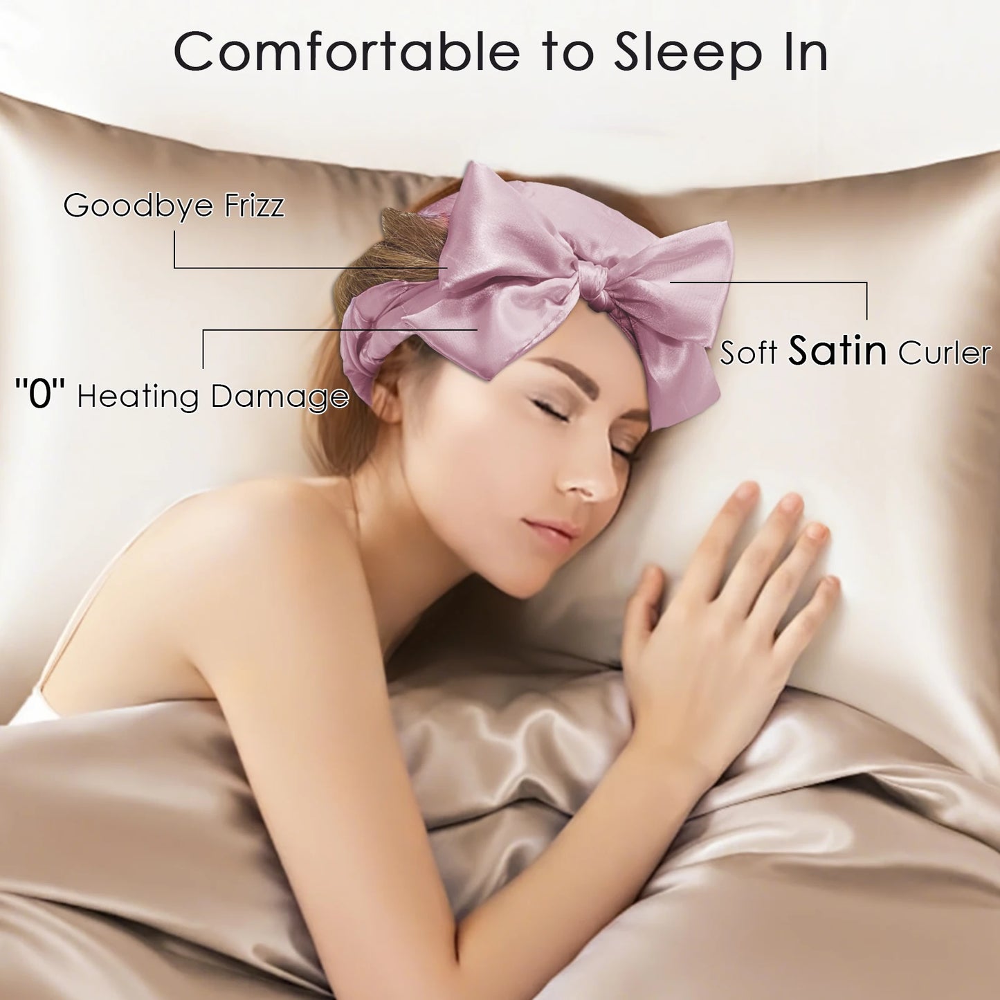 Satin Heatless Curling Set Heatless Curls Overnight Hair Curler 70" No