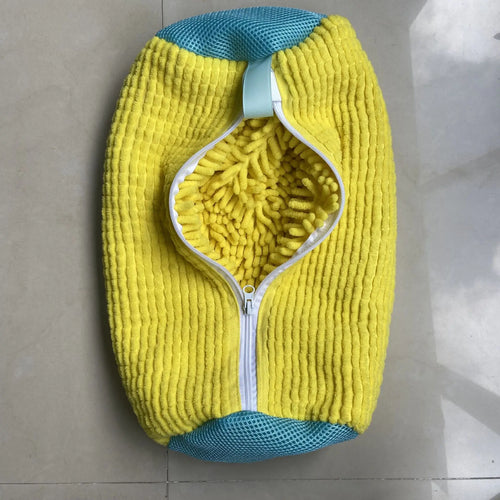 Fluffy Fiber 360° Surround Cleaning Shoe Washing Bag - Reusable
