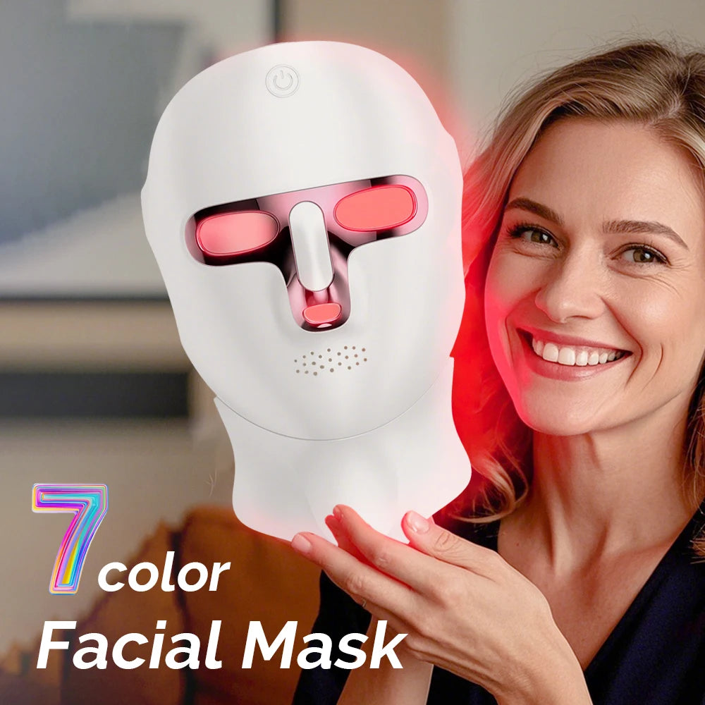 7 Colors LED Face Neck Mask Rechargeable LED Photon Beauty Mask