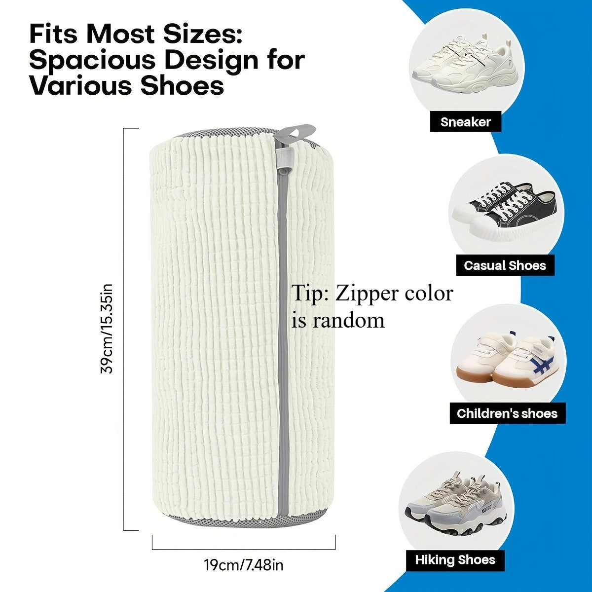 Fluffy Fiber 360° Surround Cleaning Shoe Washing Bag - Reusable