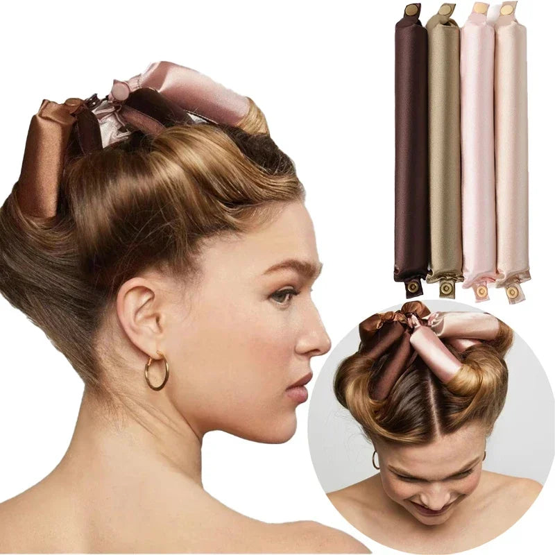 Heatless Hair Curlers Satin Curling Rod Headband No Heat Silk Curls