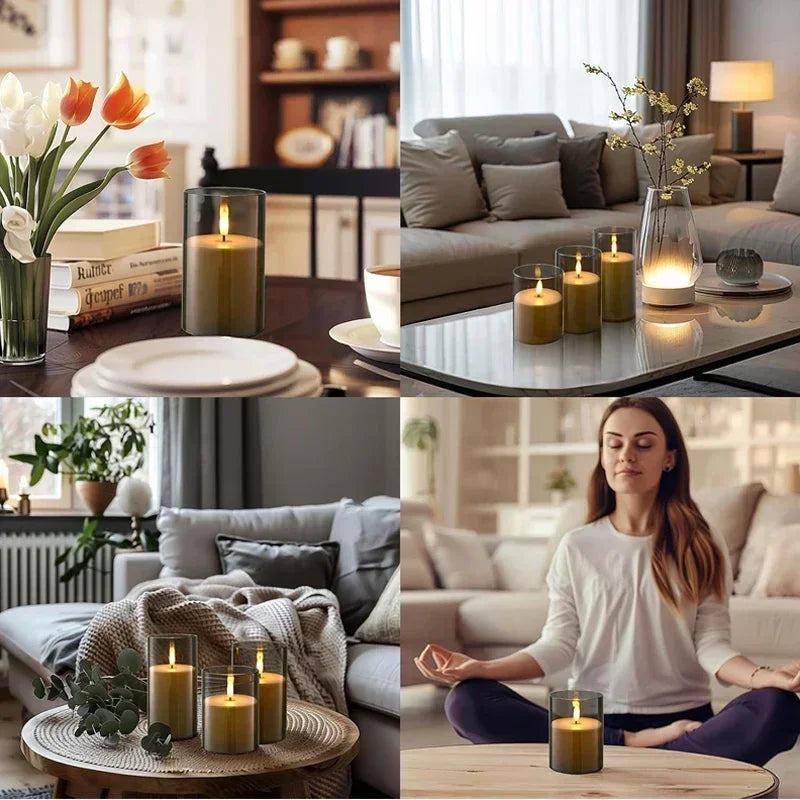 LED Flameless Candles with Remote Timer Realistic Flickering Flame