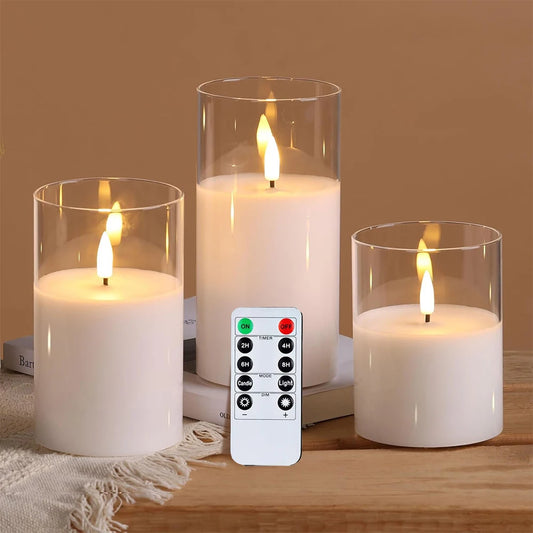 LED Flameless Candles with Remote Timer Realistic Flickering Flame