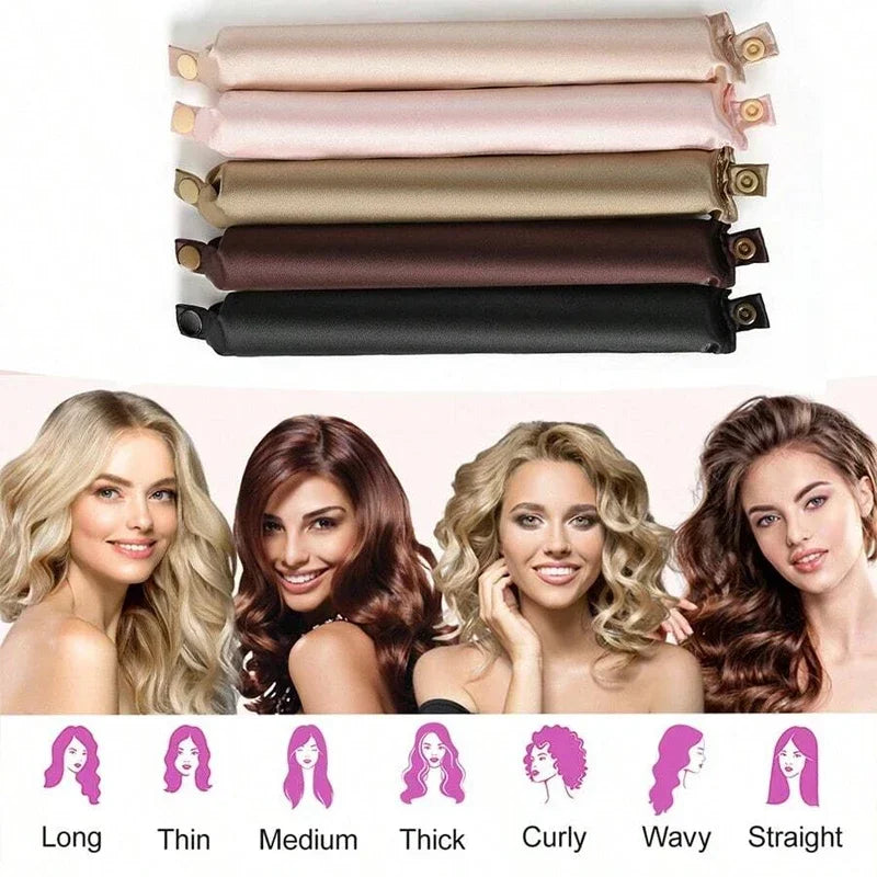 Heatless Hair Curlers Satin Curling Rod Headband No Heat Silk Curls