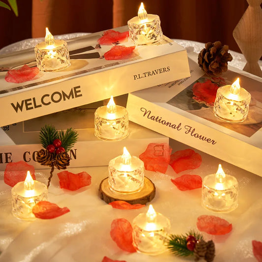 Flameless LED Light Candle LED Crystal Candle Light Transparent Shell
