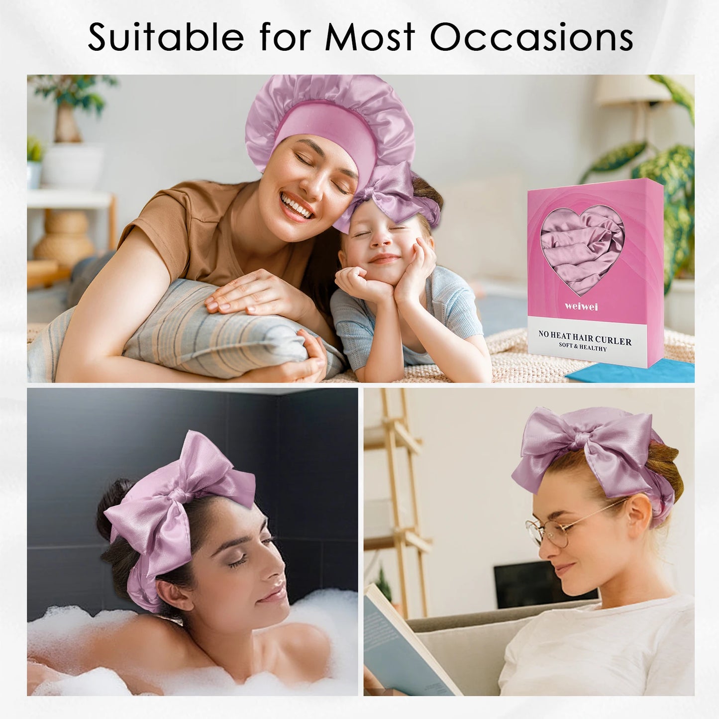 Satin Heatless Curling Set Heatless Curls Overnight Hair Curler 70" No