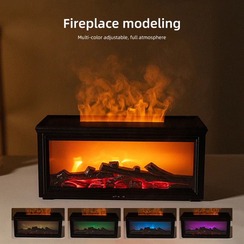 7 colors of essential oil fireplace diffuser mini flame aromatherapy