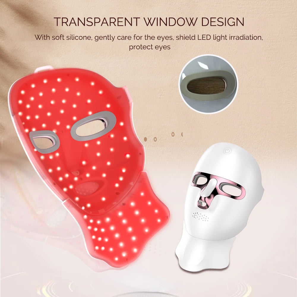 7 Colors LED Face Neck Mask Rechargeable LED Photon Beauty Mask